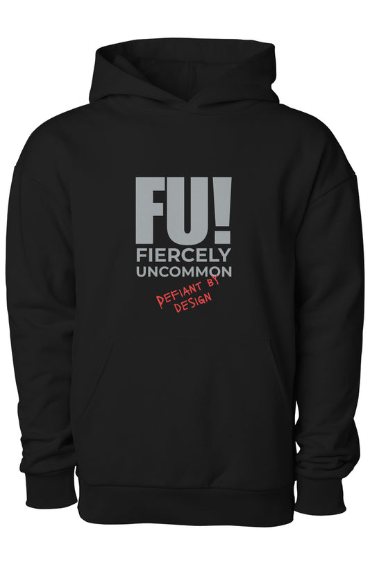 Defiant by Design – Bold FD | Black Heavyweight Hoodie
