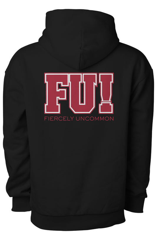 Varsity Block FU! + Phoenix Hoodie – SDSU Red on Black